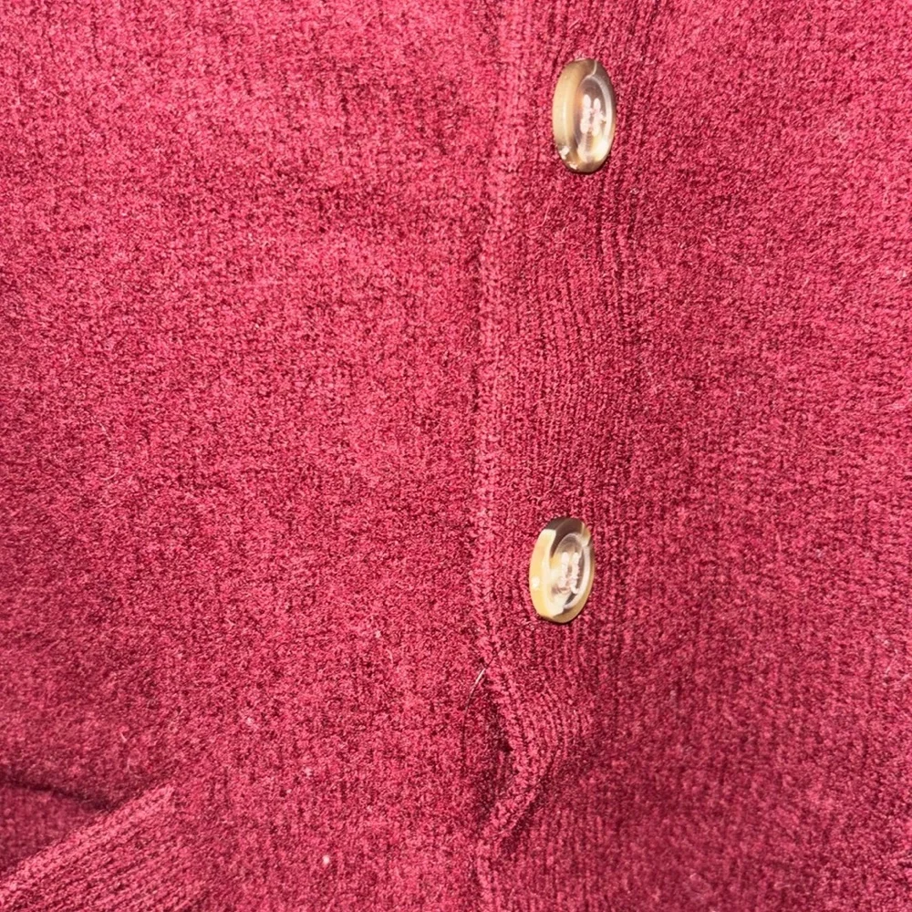 Jos. A. Bank Sportswear Maroon 100% Lambswool Sweater Vest Buttons Soft Large